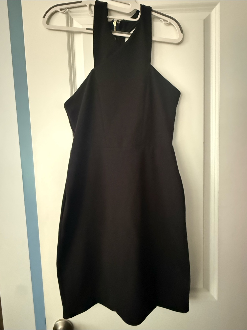 Express Black Midi Halter Dress size 6 casual dress up back zipper detail